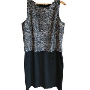 AGB Dress Leopard Print Blouson Dress: Vintage 70s Black White, Women's Size 12